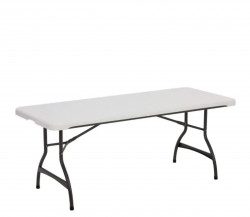 6-Ft White Plastic Table
